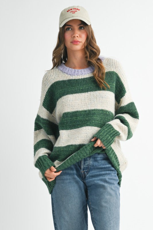Aemi + Co Oversized Striped Sweater