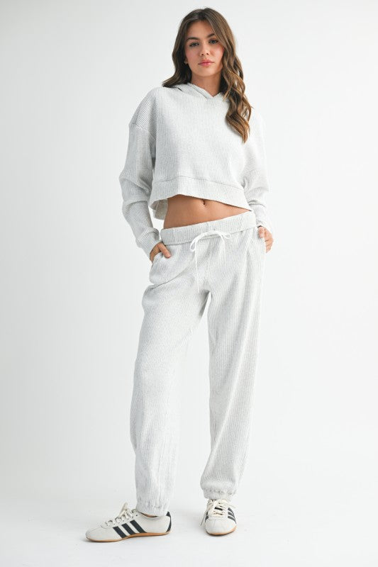 Aemi + Co Drawstring Ribbed Lounge Pants