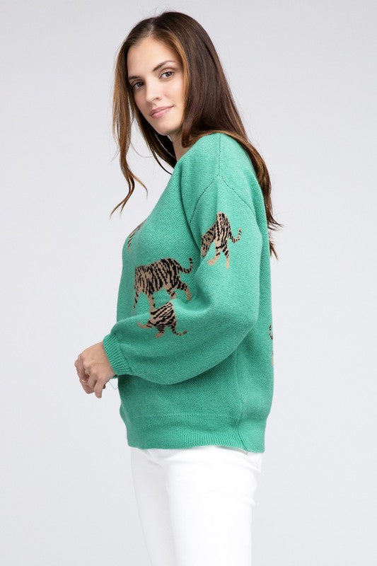 Load image into Gallery viewer, BiBi Tiger Pattern Sweater
