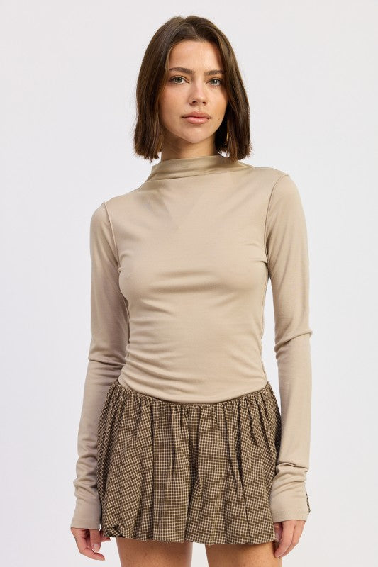 Emory Park MOCK NECK LONG SLEEVE JERSEY TOP