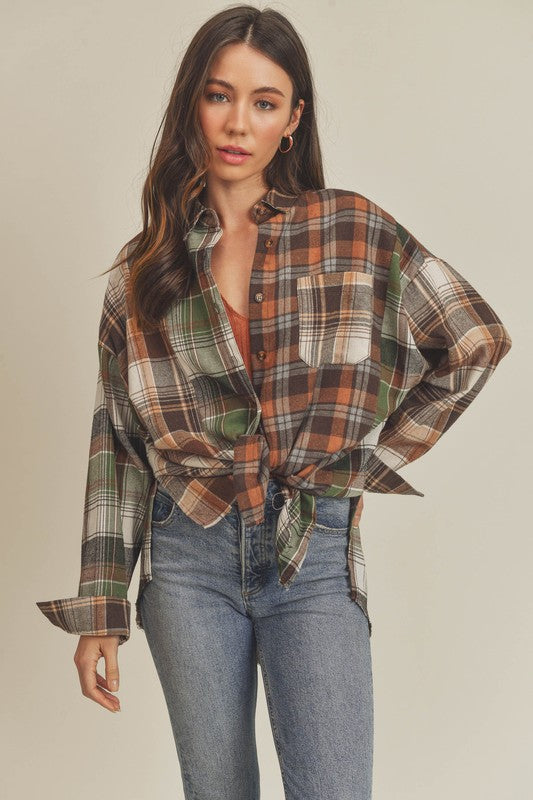 Aemi + Co Noelle Overszed Flannel Shirt