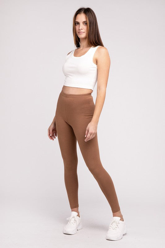 ZENANA Premium Cotton Full-Length Leggings