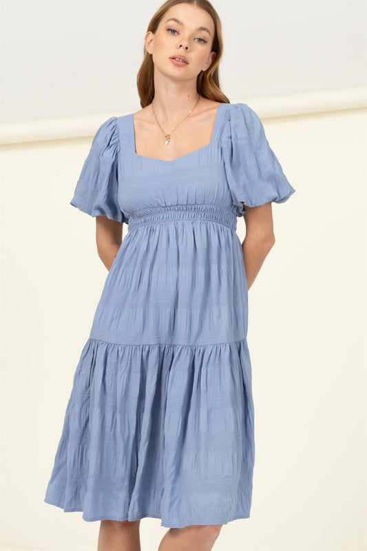 HYFVE Find Me Again Tiered Midi Dress