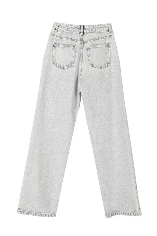 Lilou High Waist Relaxed Straight Leg Denim Pant