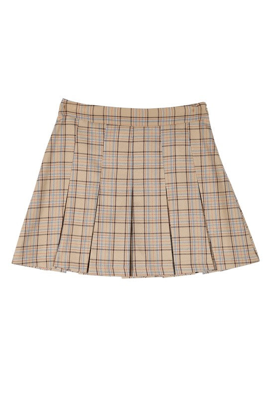 Load image into Gallery viewer, Lilou Plaid pleated mini skirt
