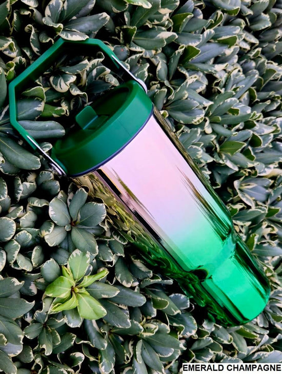 30 oz Mirror Tumbler with Handle and Flip Straw