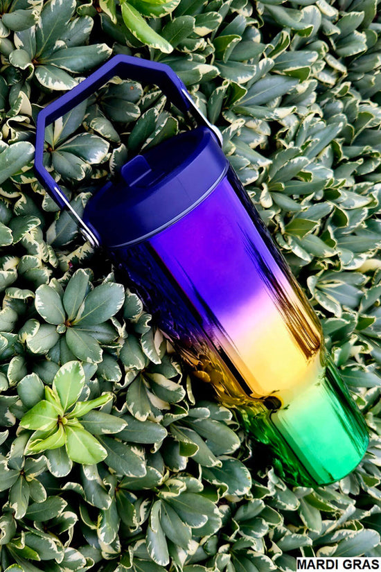 30 oz Ombre Mirror Tumbler with Handle and Flip Straw