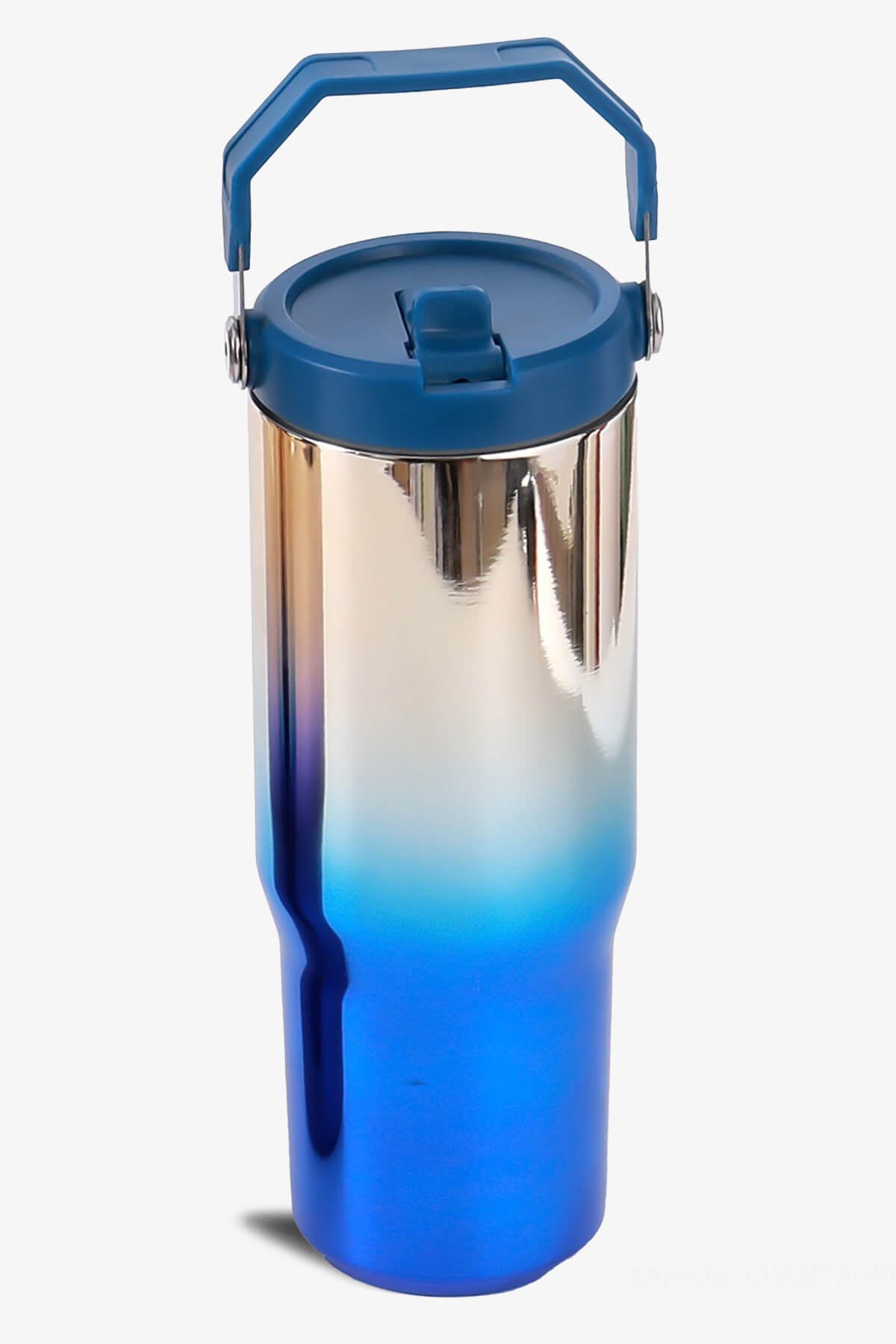 30 oz Mirror Tumbler with Handle and Flip Straw