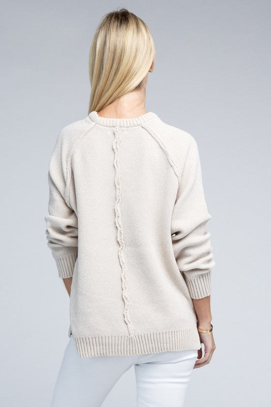 ZENANA Raglan Chenille Sweater