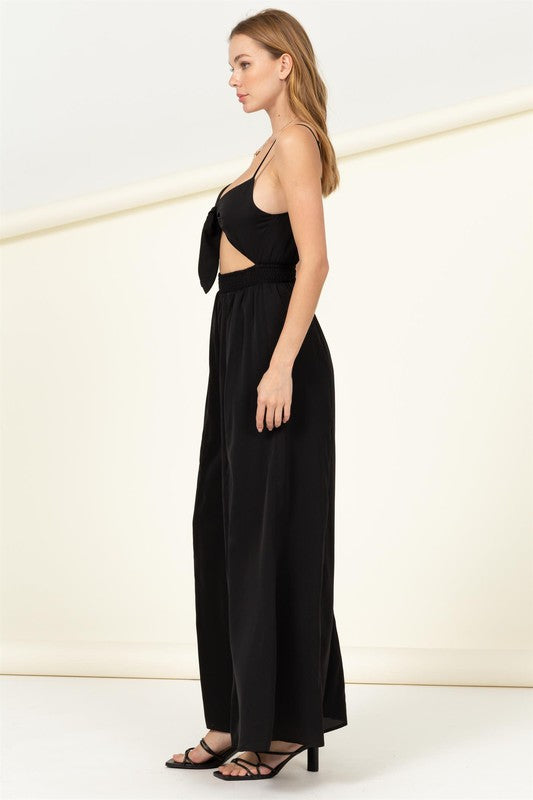 Load image into Gallery viewer, HYFVE Remember Me Front Sash Cutout Jumpsuit
