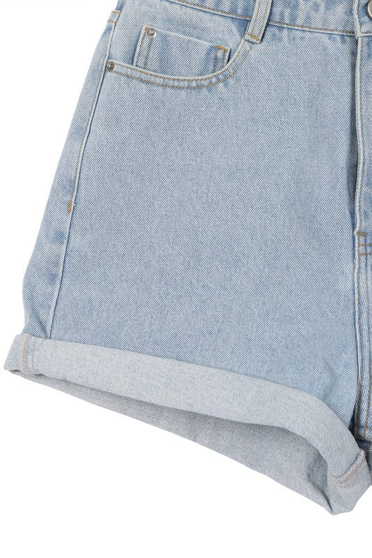 Lilou roll up denim shorts