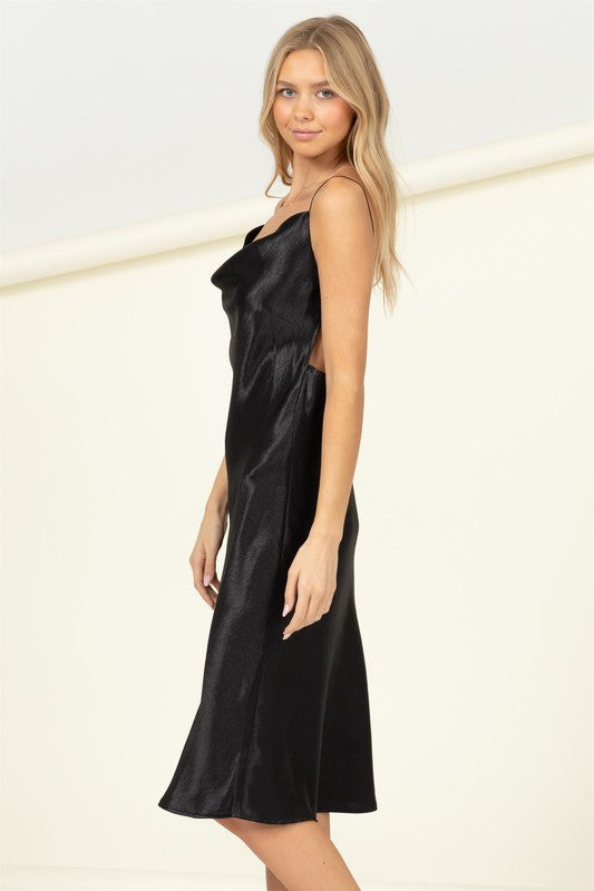 Load image into Gallery viewer, HYFVE Meet you There Cowl Neck Midi Dress

