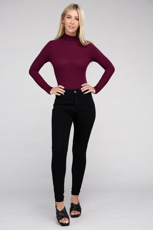 Ambiance Apparel Long-Sleeve Turtleneck Bodysuit