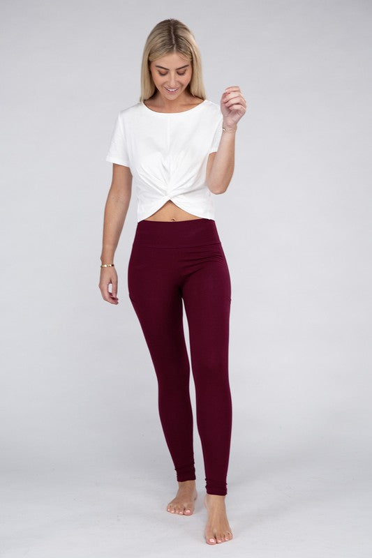 Ambiance Apparel Active Leggings Featuring Concealed Pockets