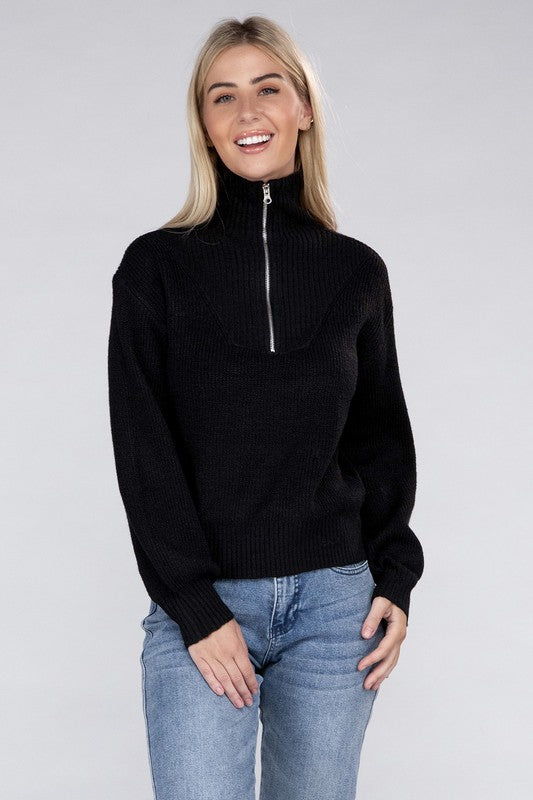 Ambiance Apparel Easy-Wear Half-Zip Pullover