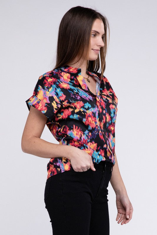 Nuvi Apparel Notch Neck Top