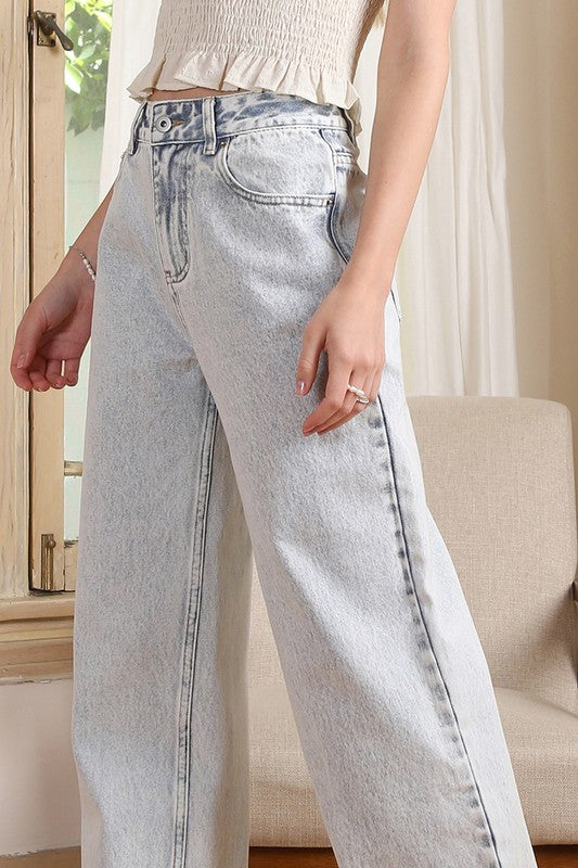 Lilou High Waist Relaxed Straight Leg Denim Pant