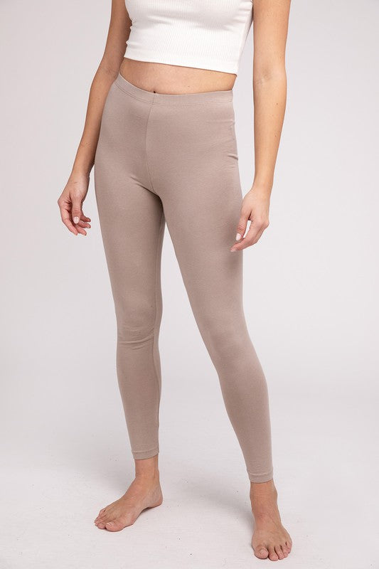 ZENANA Premium Cotton Full-Length Leggings