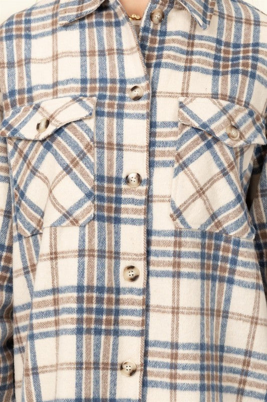 HYFVE For Myself Checkered Print Button-Front Top