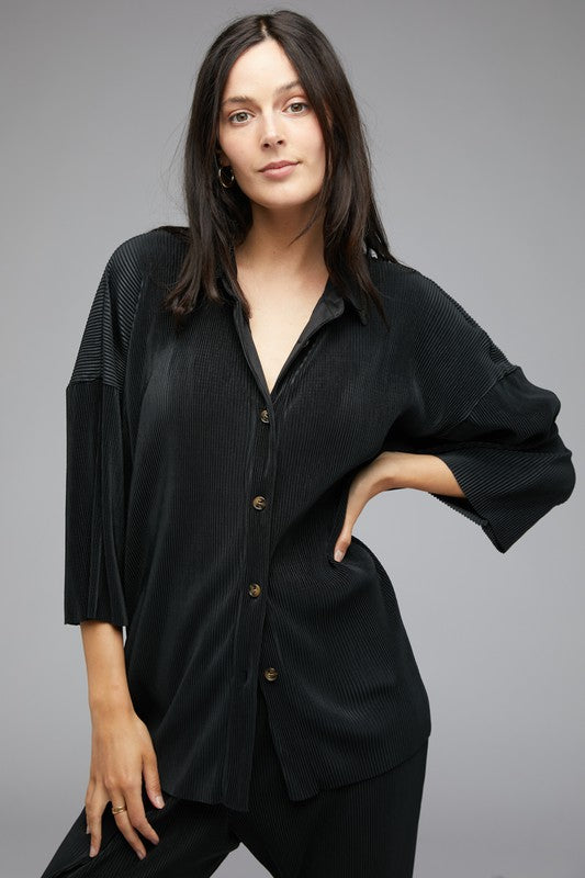 Davi & Dani SOLID BUTTON DOWN TOP