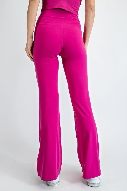 Rae Mode V Waist Flared Yoga Pants with Pockets