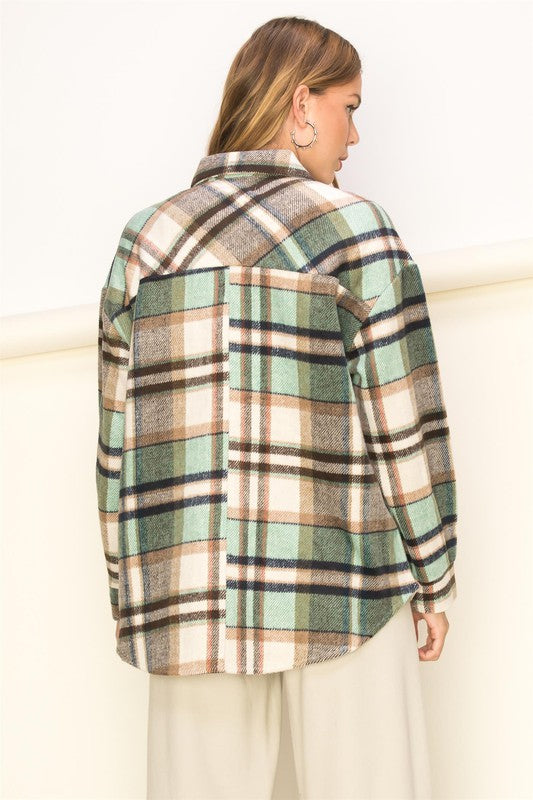 HYFVE Sweet Comfort Plaid Pattern Shacket