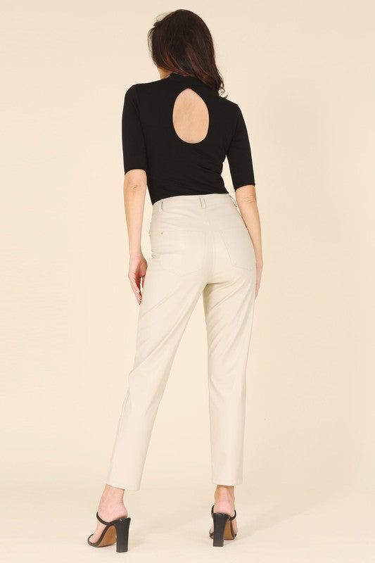 Lilou Vegan leather slim pants