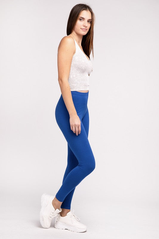 ZENANA Premium Cotton Full-Length Leggings