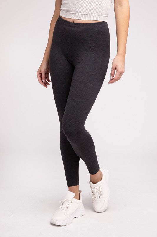 ZENANA Premium Cotton Full-Length Leggings