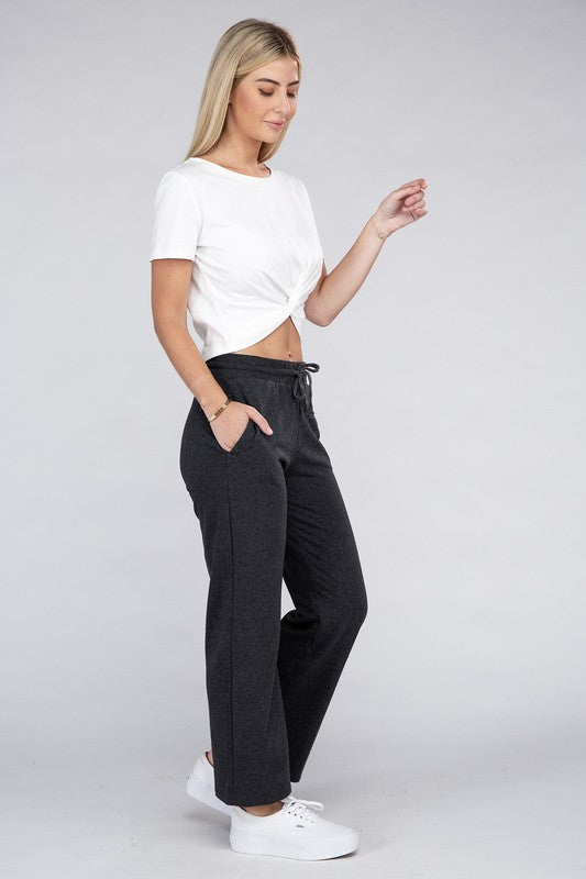 Load image into Gallery viewer, Ambiance Lounge Wide Pants with Drawstrings
