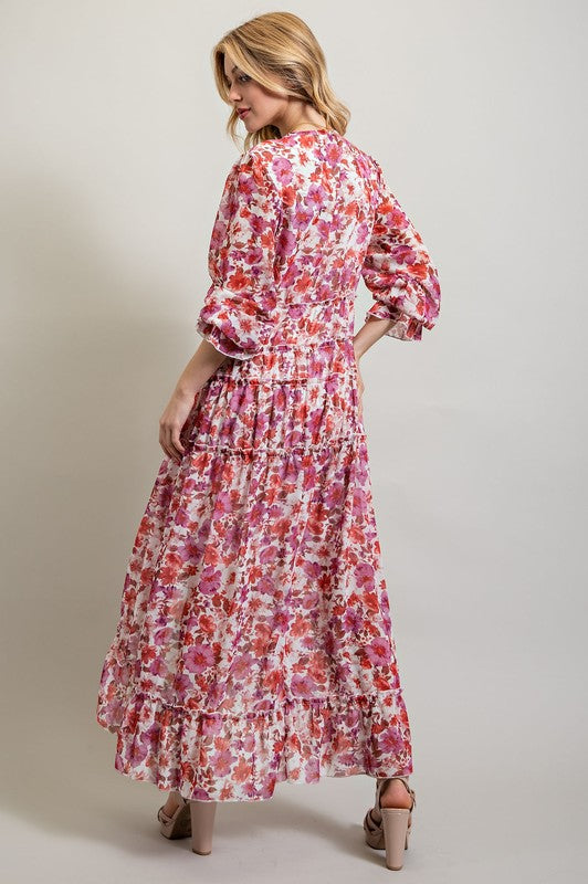 Sweet Generis BOHEMIAN FLORAL HIGH AND LOW MAXI DRESS