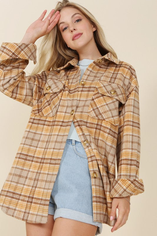 Load image into Gallery viewer, Lilou Plaid shacket with pockets
