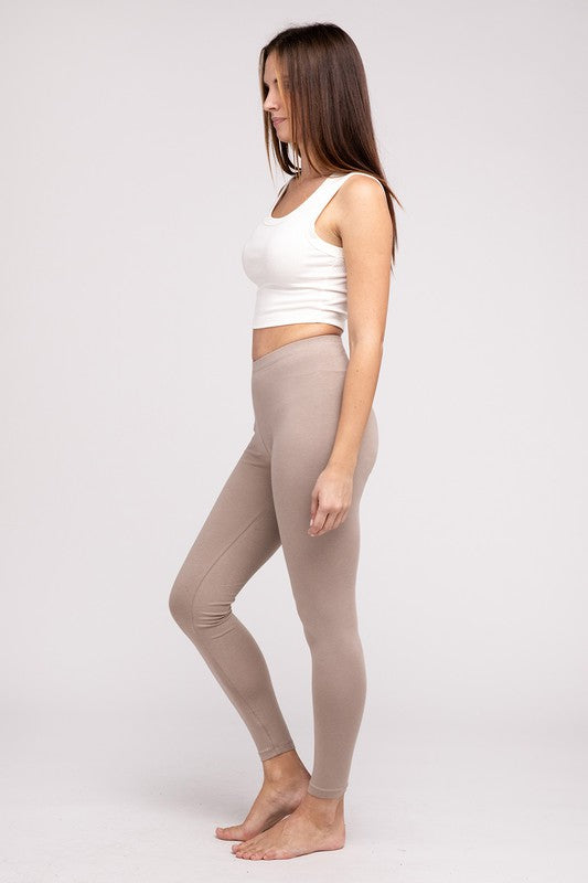 ZENANA Premium Cotton Full-Length Leggings