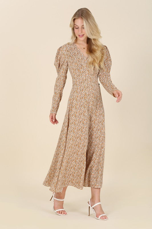 Lilou Fit and Flare floral maxi dress