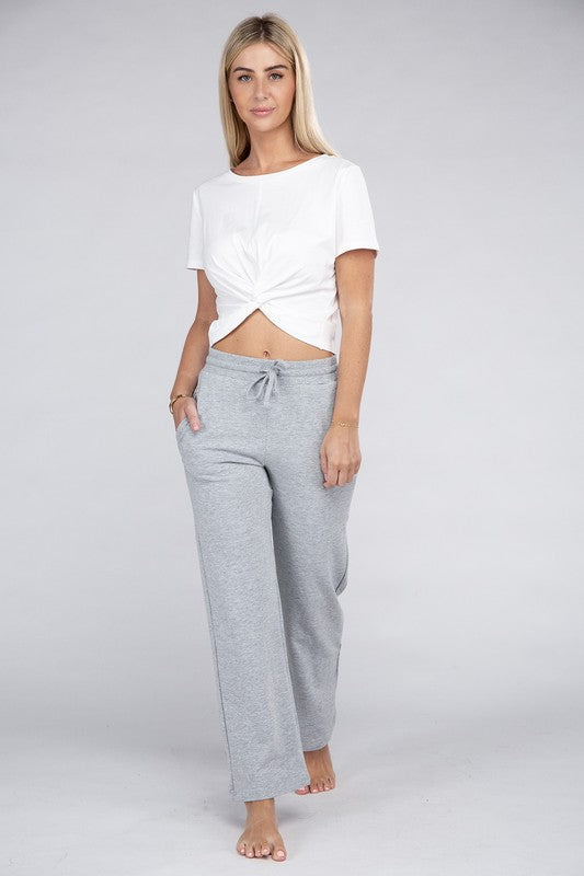 Load image into Gallery viewer, Ambiance Lounge Wide Pants with Drawstrings
