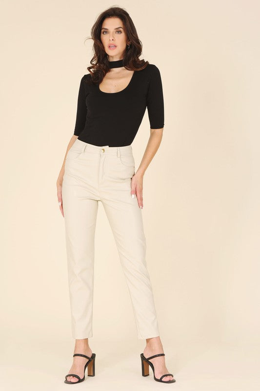 Lilou Vegan leather slim pants