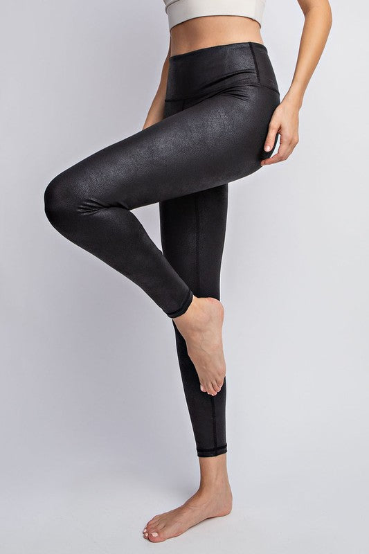 Rae Mode PU Chintz Full-Length Leggings