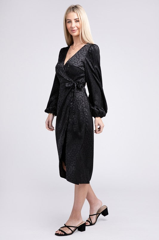 Nuvi Apparel Flounce Hem Wrap Dress