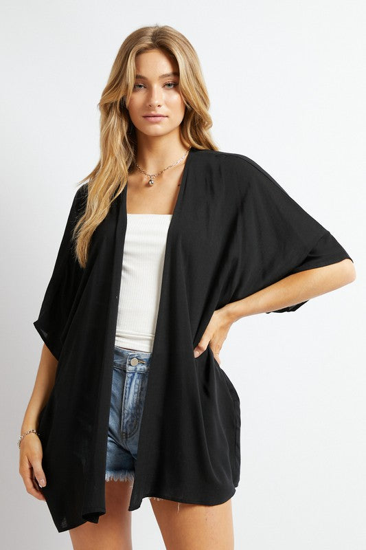 Davi & Dani Favorite Solid Kimono Cardigan