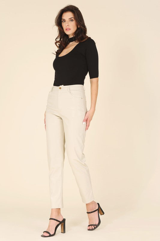 Lilou Vegan leather slim pants