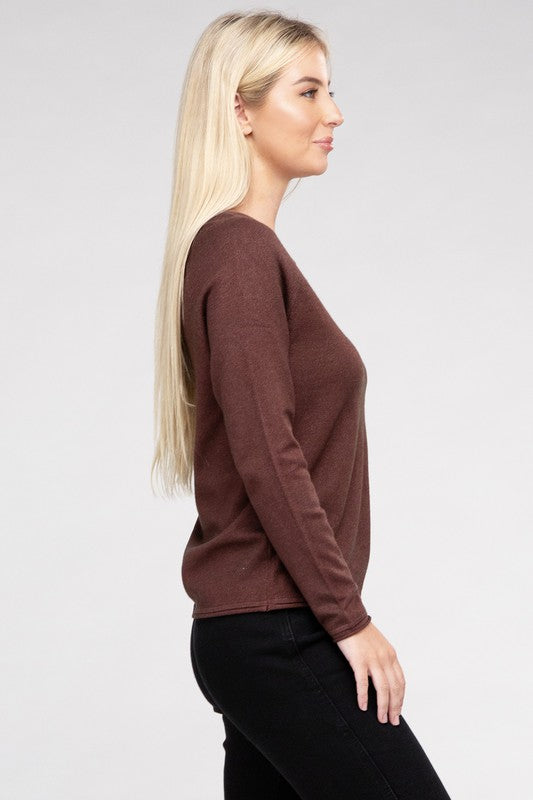 ZENANA Viscose Round Neck Basic Sweater