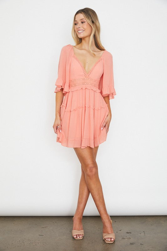 Load image into Gallery viewer, One and Only Collective Inc Flutter Sleeved Mini Dress
