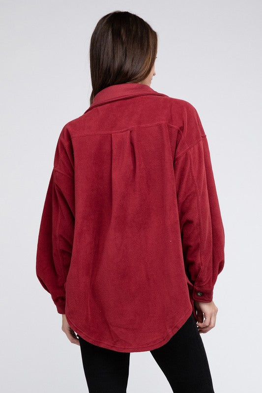 BiBi Fleece Buttoned Down Oversized Jacket