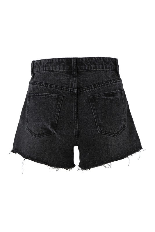 Lilou Distressed denim shorts