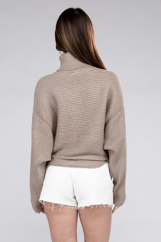 Load image into Gallery viewer, ZENANA Viscose Dolman Sleeve Turtleneck Sweater
