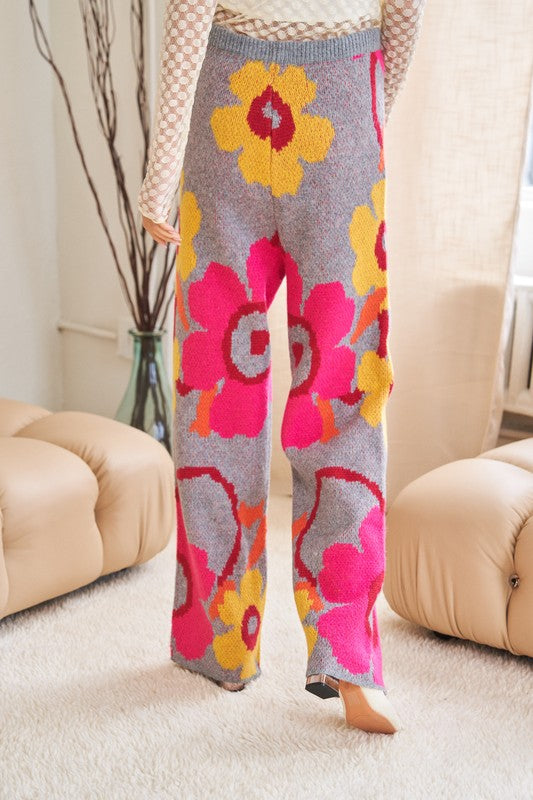 Load image into Gallery viewer, Davi &amp;amp; Dani Flower Printed Casual Cozy Full Long Wide Pants
