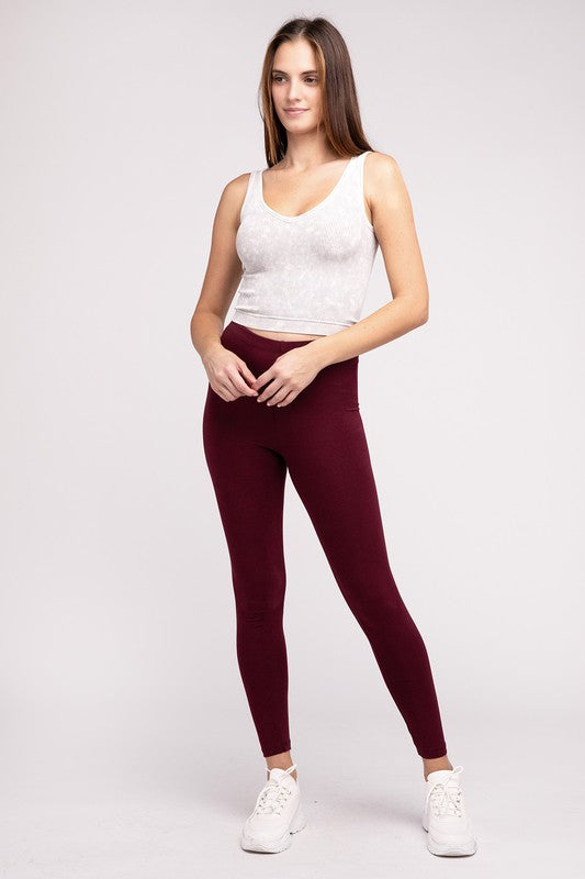 ZENANA Premium Cotton Full-Length Leggings