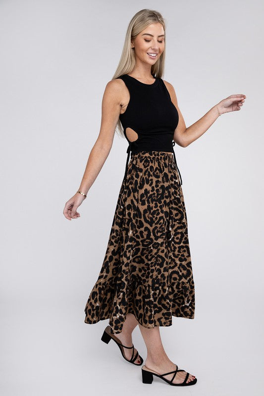Nuvi Apparel Leopard Maxi Skirt