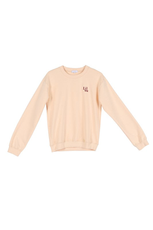 Load image into Gallery viewer, Lilou Cream sweat shirt with embo
