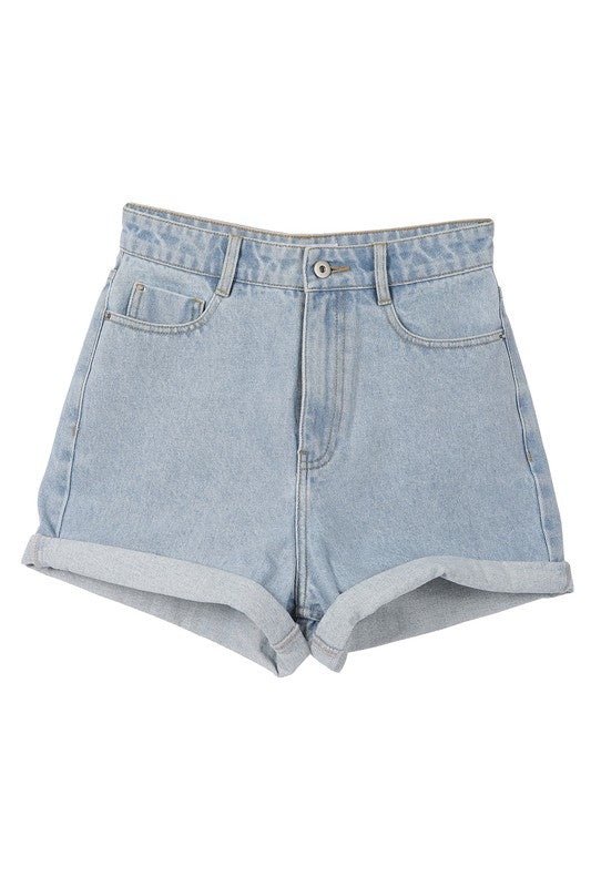 Lilou roll up denim shorts